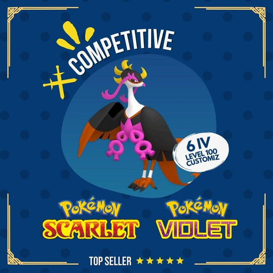 Fezandipiti 6 IV Competitive Battle ready Customizable OT Pokémon Scarlet Violet by Shiny Living Dex | Shiny Living Dex