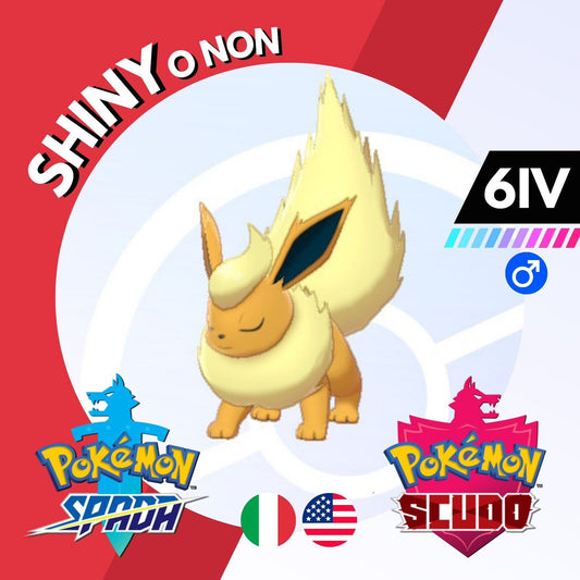 Flareon Shiny o Non 6 IV Competitivo Legit Pokemon Spada Scudo Sword Shield