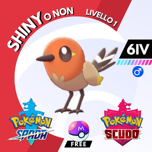Fletchling Shiny o Non 6 IV e Master Ball Legit Pokemon Spada Scudo Sword Shield