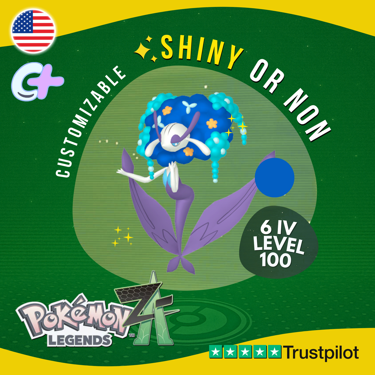 Florges Blue Shiny or Non ✨6 IV Pokémon Legends Z-A Legit Customizable ZA Z A