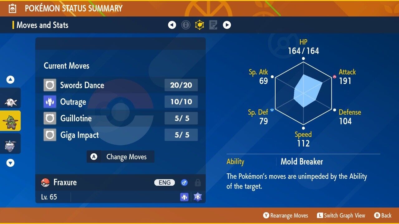 Fraxure Shiny Event Mass Outbreaks December Untouched IV Pokémon Scarlet Violet