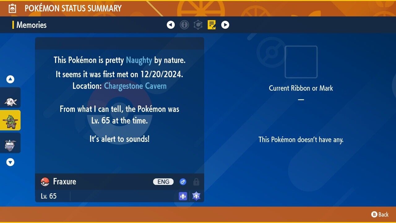 Fraxure Shiny Event Mass Outbreaks December Untouched IV Pokémon Scarlet Violet
