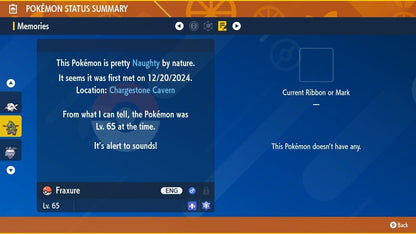 Fraxure Shiny Event Mass Outbreaks December Untouched IV Pokémon Scarlet Violet