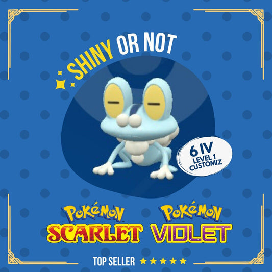 Froakie Shiny or Non ✨ 6 IV Custom Nature Level OT Pokémon Scarlet Violet by Shiny Living Dex | Shiny Living Dex