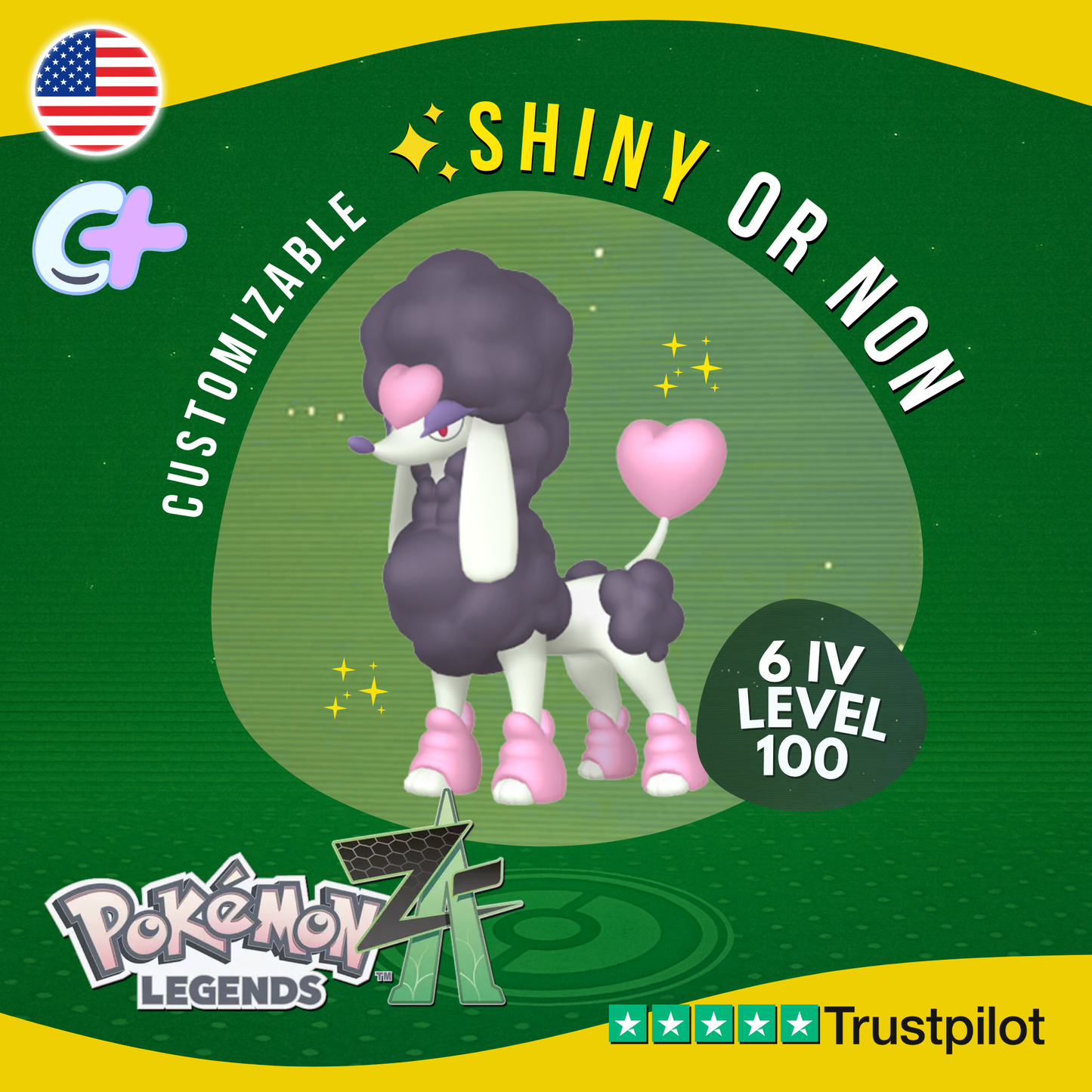 Furfrou Heart Trim Shiny or Non ✨6 IV Pokémon Legends Z-A Competitive ZA Z A