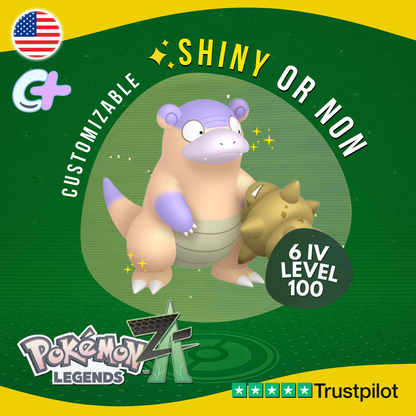 Galarian Slowbro Shiny or Non Shiny 6 IV Pokémon Legends Z-A Customizable ZA Z A