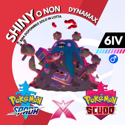 Garbodor Gigantamax Dynamax Shiny o Non 6 IV Pokemon Spada Scudo Sword Shield