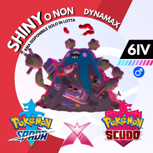 Garbodor Gigantamax Dynamax Shiny o Non 6 IV Pokemon Spada Scudo Sword Shield