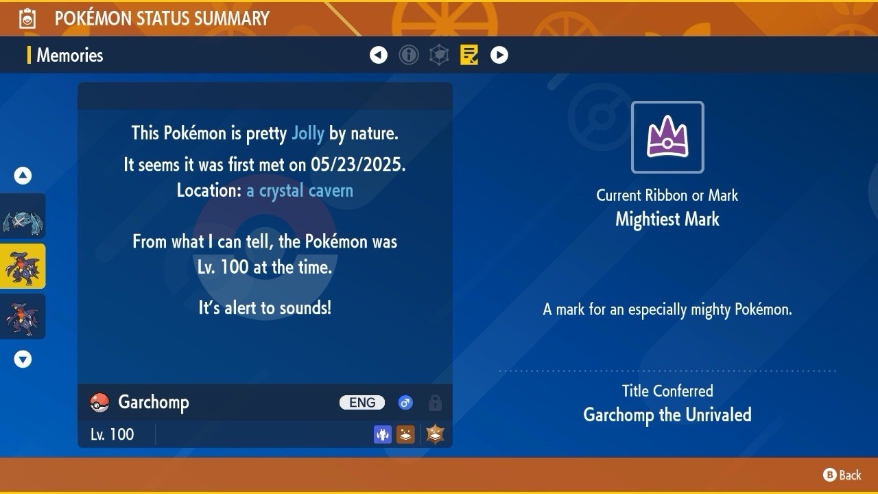 Garchomp Unrivaled Tera Raid Event Mightiest Mark 6 IV Pokémon Scarlet Violet