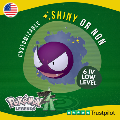 Gastly Shiny or Non ✨ 6 IV Pokémon Legends Z-A Competitive Customizable ZA Z A
