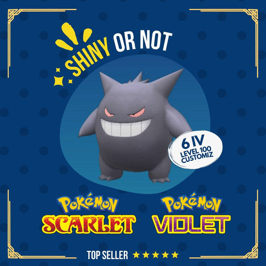 Gengar Shiny or Non ✨ 6 IV Competitive Customizable Pokémon Scarlet Violet by Shiny Living Dex | Shiny Living Dex