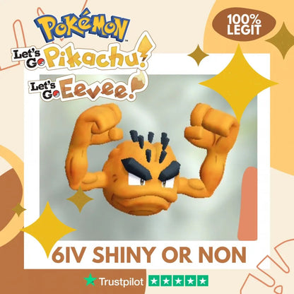Geodude Alolan Shiny ✨ or Non Shiny Pokémon Let's Go Pikachu Eevee Level 1 Legit 6 IV 100% Legal from GO Park Customizable Custom OT by Shiny Living Dex | Shiny Living Dex