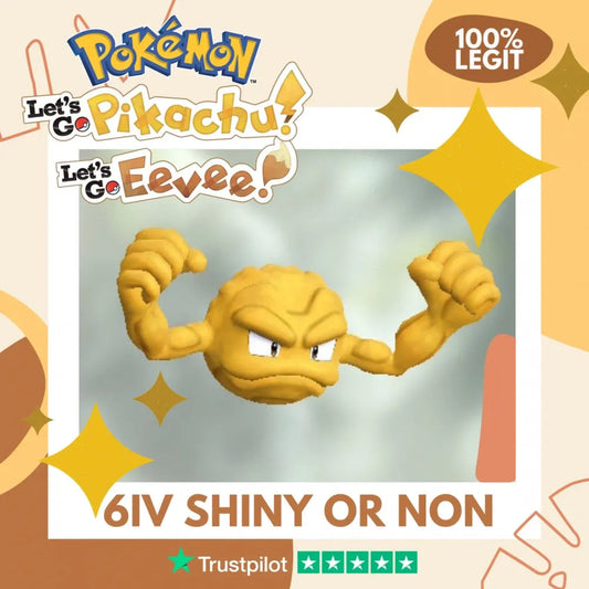 Geodude Kanto Shiny ✨ or Non Shiny Pokémon Let's Go Pikachu Eevee Level 1 Legit 6 IV 100% Legal from GO Park Customizable Custom OT by Shiny Living Dex | Shiny Living Dex