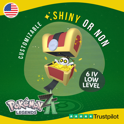 Gimmighoul Chest Form Shiny or Non ✨6IV Pokémon Legends Z-A Customizable ZA Z A