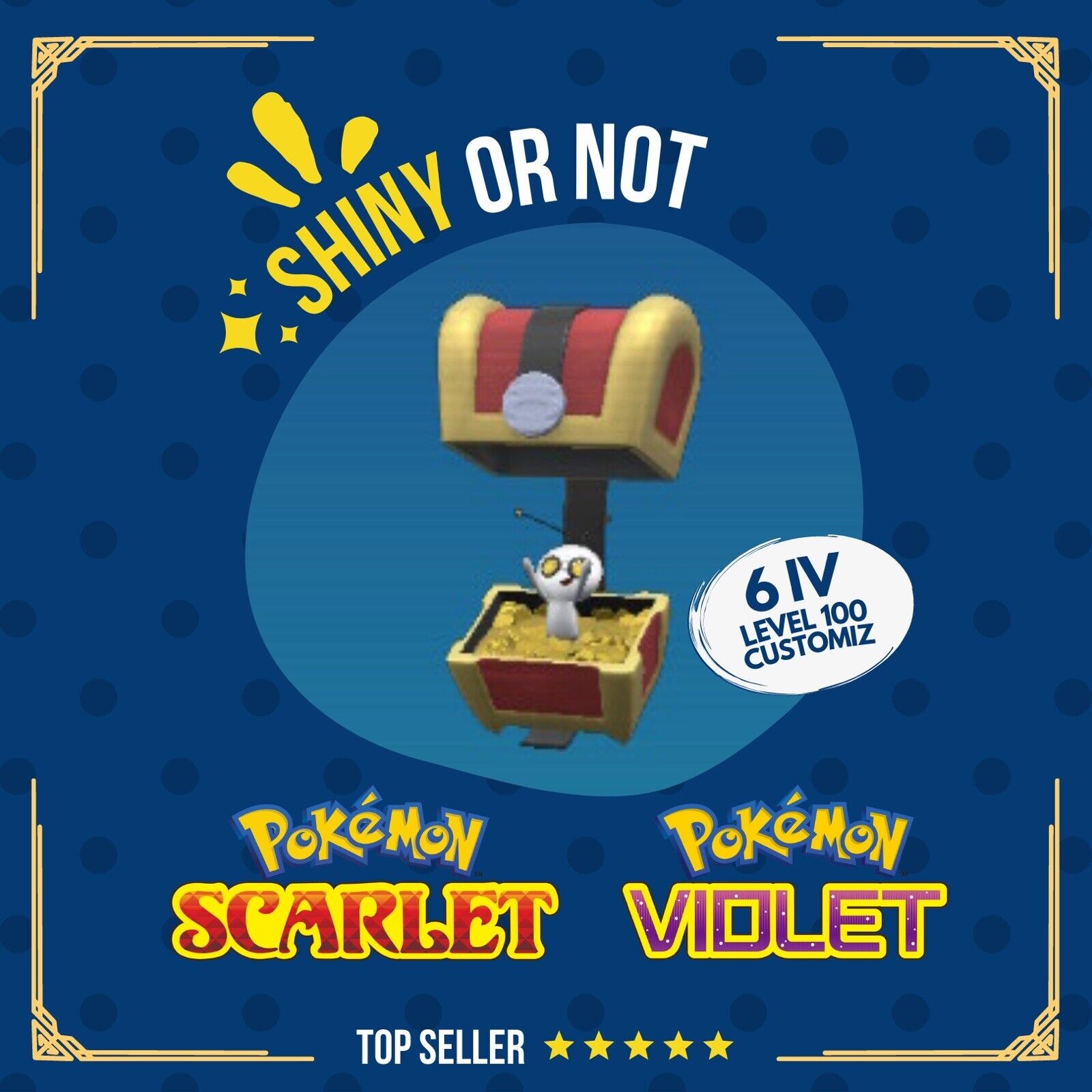 Gimmighoul Non Shiny Rare Competitive 6 IV Customizable Pokémon Scarlet Violet by Shiny Living Dex | Shiny Living Dex