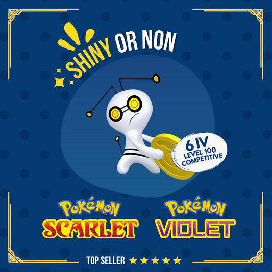 Gimmighoul Roaming Form Shiny or Non 6 IV Competitive Custom Pokémon Scarlet Violet OT Level