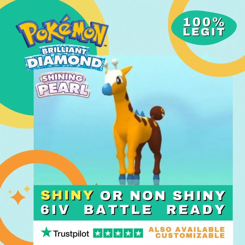 Girafarig Shiny ✨ or Non Shiny Pokémon Brilliant Diamond Shining Pearl Battle Ready 6 IV Competitive 100% Legit Level 100 Customizable Custom OT by Shiny Living Dex | Shiny Living Dex