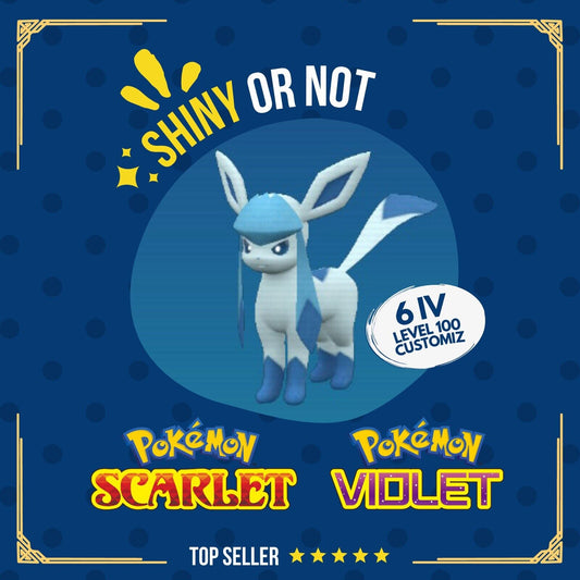 Glaceon Shiny or Non ✨ 6 IV Competitive Customizable Pokémon Scarlet Violet by Shiny Living Dex | Shiny Living Dex