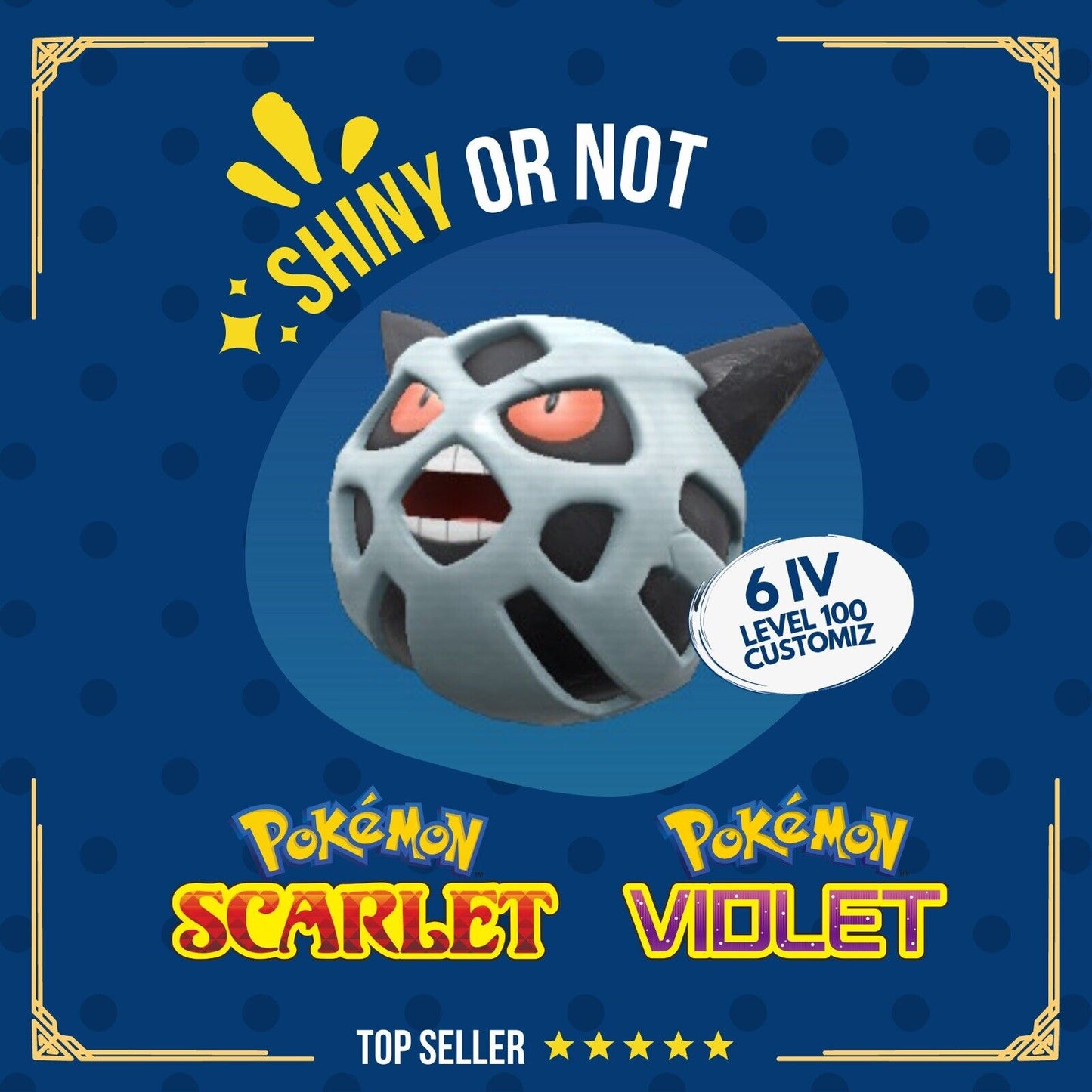 Glalie Shiny or Non ✨ 6 IV Competitive Customizable Pokémon Scarlet Violet by Shiny Living Dex | Shiny Living Dex