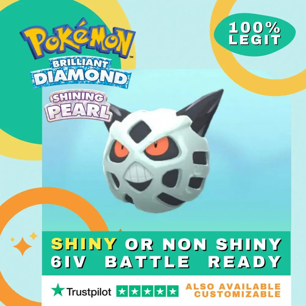 Glalie  Shiny ✨ or Non Shiny Pokémon Brilliant Diamond Shining Pearl Battle Ready 6 IV Competitive 100%  Legit Level 100 Customizable Custom OT