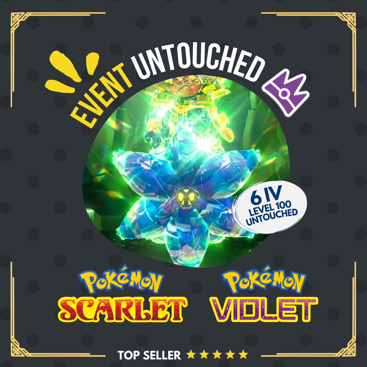 Glimmora Unrivaled Tera Raid Event Mightiest Mark 6 IV Pokémon Scarlet Violet