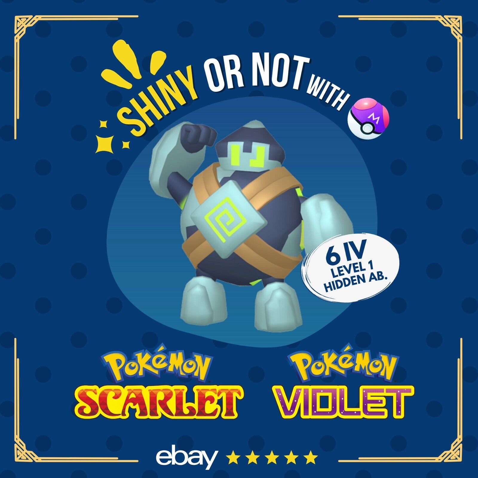 Golett Shiny or Non ✨ 6 IV Customizable Nature Level OT Pokémon Scarlet Violet by Shiny Living Dex | Shiny Living Dex