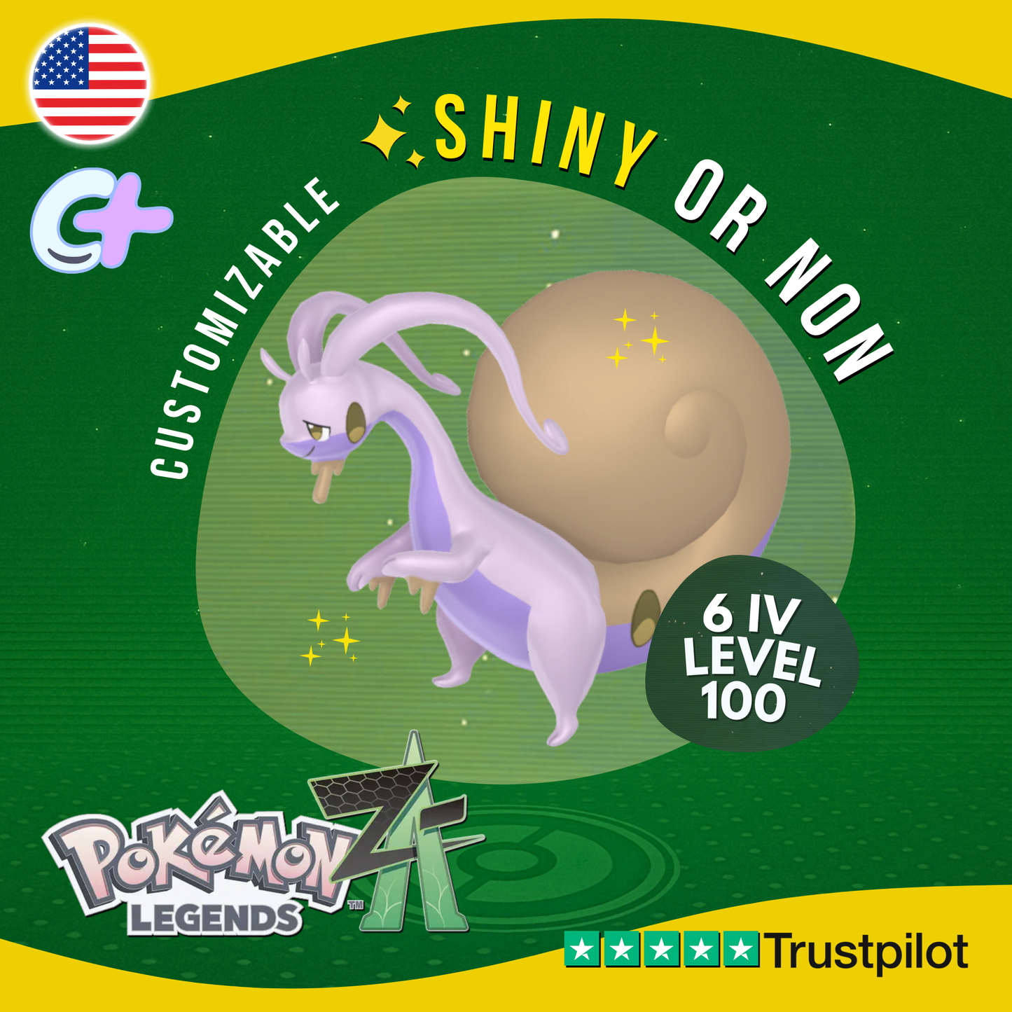 Goodra Hisui Shiny or Non ✨6 IV Pokémon Legends Z-A Legit Customizable ZA Z A