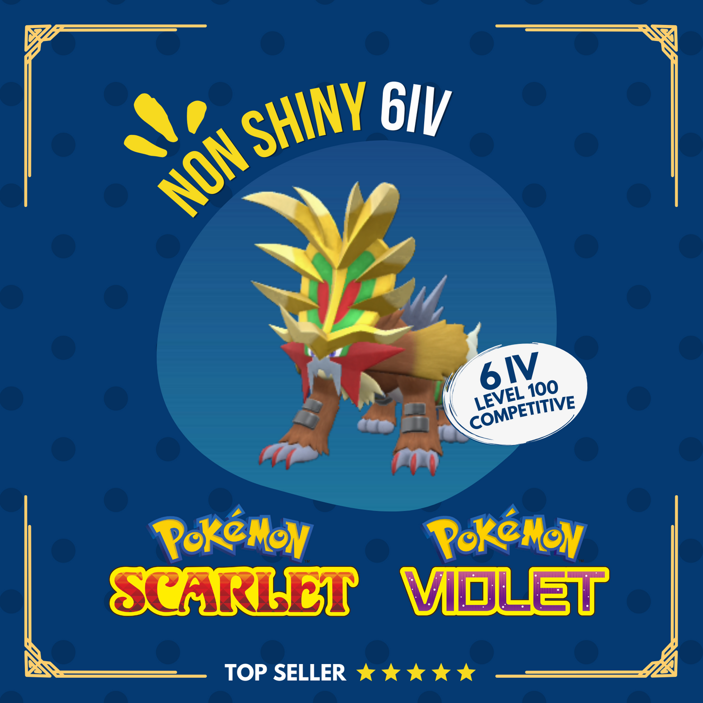 Gouging Fire 6 IV Competitive Battle Terrakion Paradox OT Pokémon Scarlet Violet by Shiny Living Dex | Shiny Living Dex