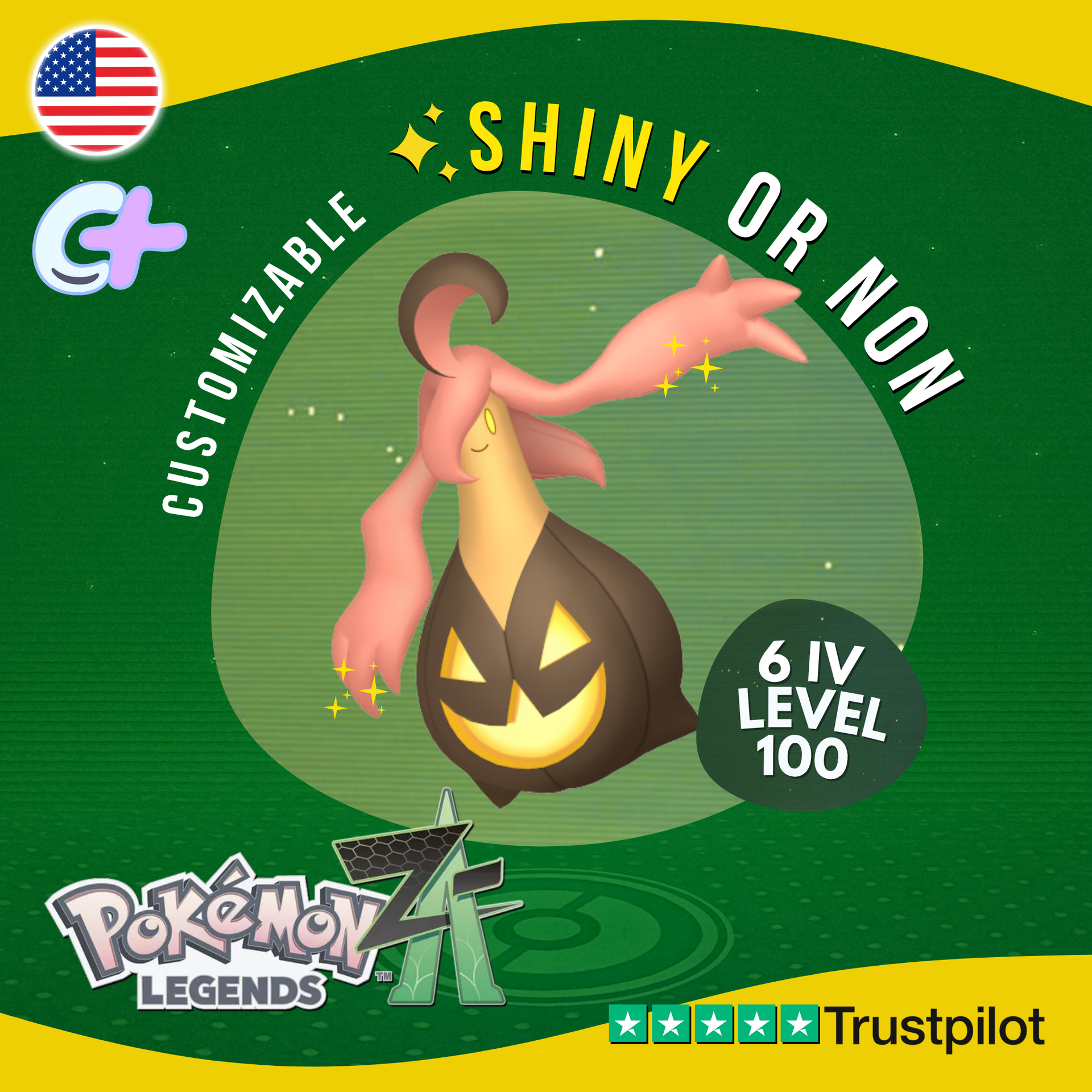 Gourgeist Shiny or Non ✨6 IV Pokémon Legends Z-A Competitive Customiza – Shiny Living Dex