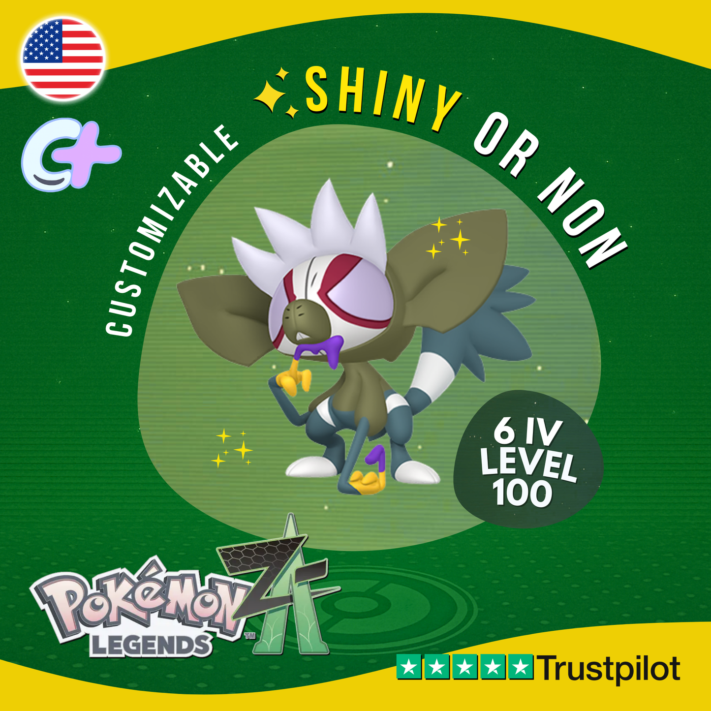 Grafaiai Shiny or Non ✨6 IV Pokémon Legends Z-A Competitive Customizable ZA Z A