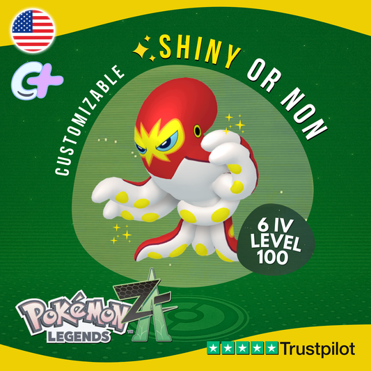 Grapploct Shiny or Non ✨6 IV Pokémon Legends Z-A Competitive Customizable ZA Z A