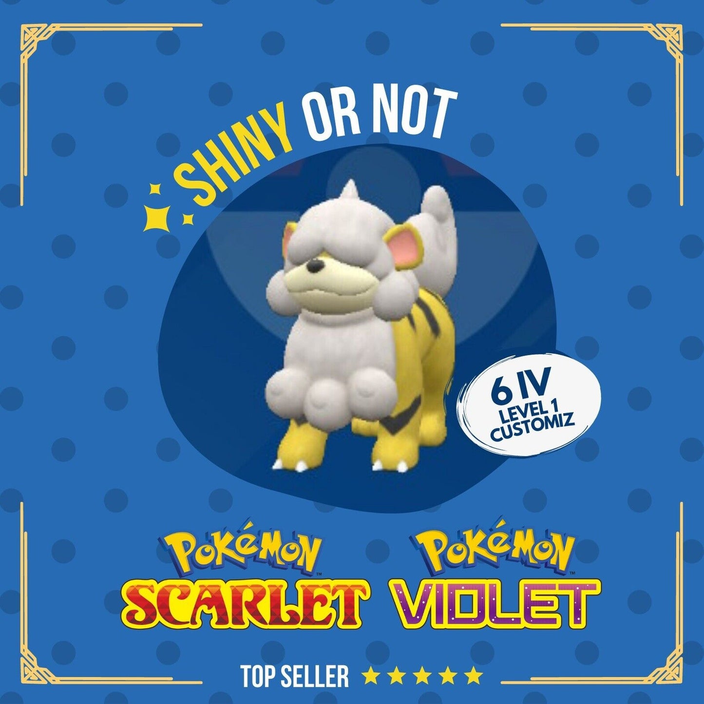 Growlithe Hisui Shiny or Non ✨ 6 IV Customizable Nature Pokémon Scarlet Violet by Shiny Living Dex | Shiny Living Dex