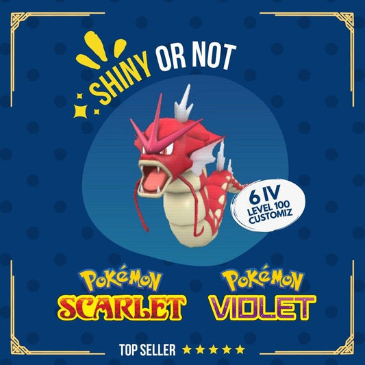 Gyarados Shiny or Non ✨ 6 IV Competitive Customizable Pokémon Scarlet Violet by Shiny Living Dex | Shiny Living Dex