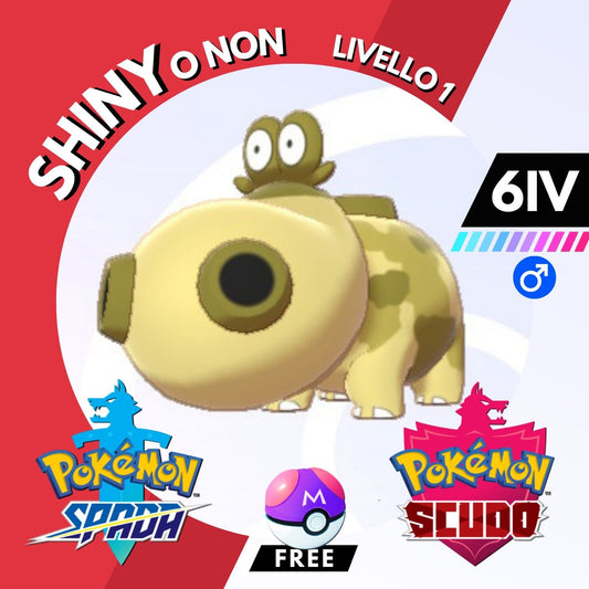 Hippopotas Shiny o Non 6 IV e Master Ball Legit Pokemon Spada Scudo Sword Shield