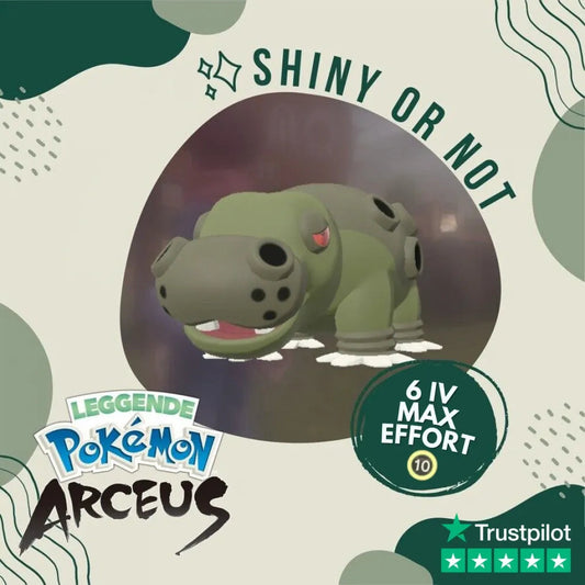 Hippowdown Shiny ✨ Legends Pokémon Arceus 6 Iv Max Effort Custom Ot Level Gender