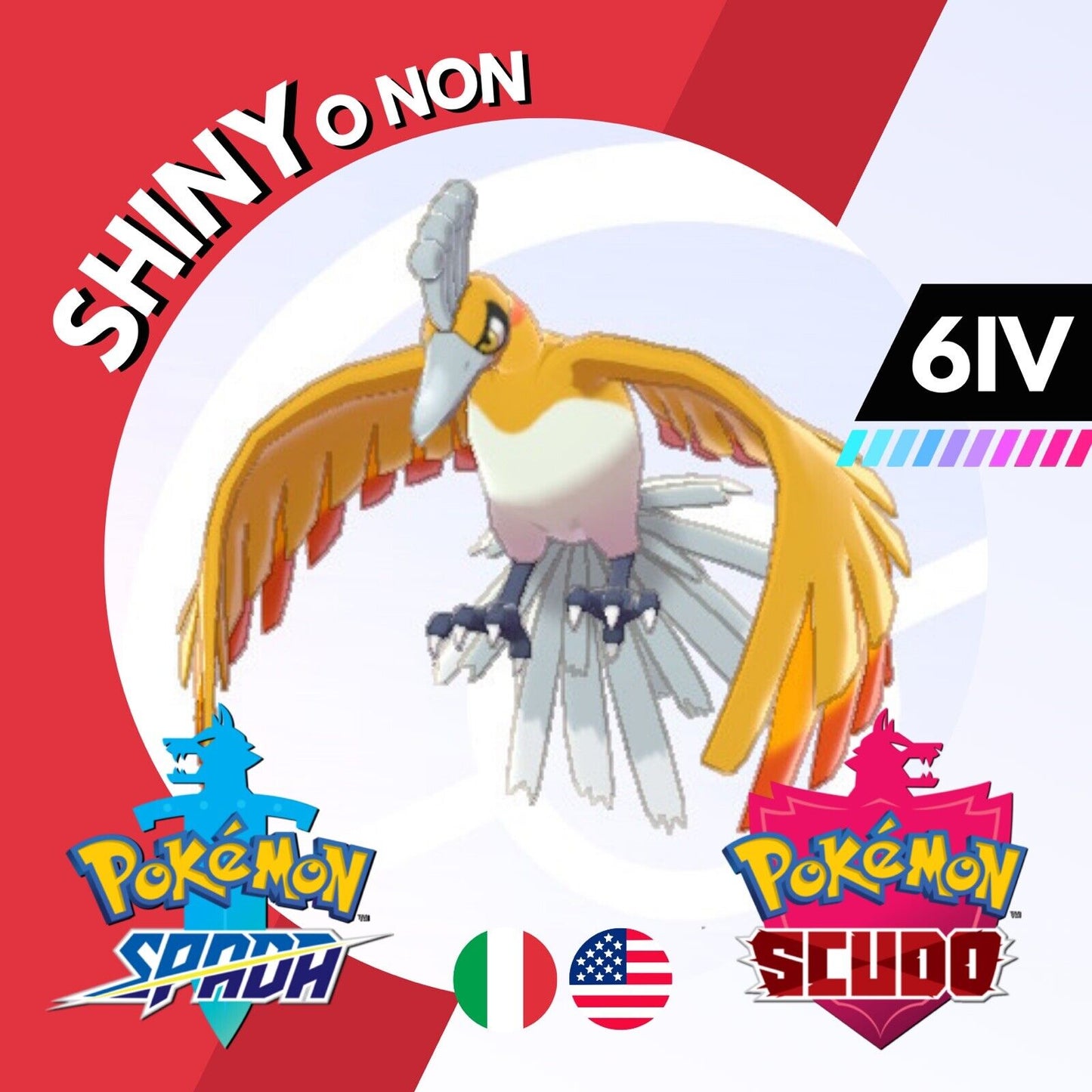 Ho-oh Shiny o Non 6 IV Competitivo Legit Pokemon Spada Scudo Sword Shield