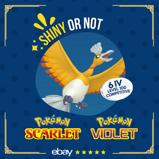 Ho-oh Shiny or Non ✨ 6 IV Competitive Customizable Pokémon Scarlet Violet by Shiny Living Dex | Shiny Living Dex