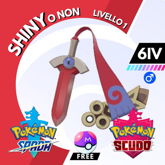 Honedge Shiny o Non 6 IV e Master Ball Legit Pokemon Spada Scudo Sword Shield