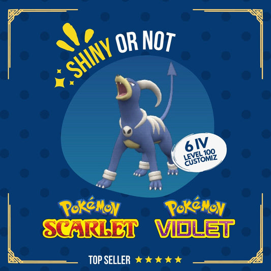 Houndoom Shiny or Non ✨ 6 IV Competitive Customizable Pokémon Scarlet Violet by Shiny Living Dex | Shiny Living Dex