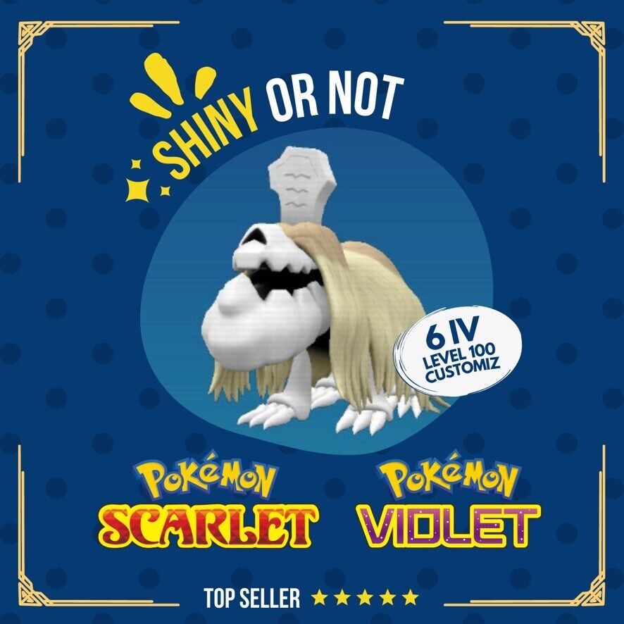 Houndstone Shiny or Non ✨ 6 IV Competitive Customizable Pokémon Scarlet Violet by Shiny Living Dex | Shiny Living Dex