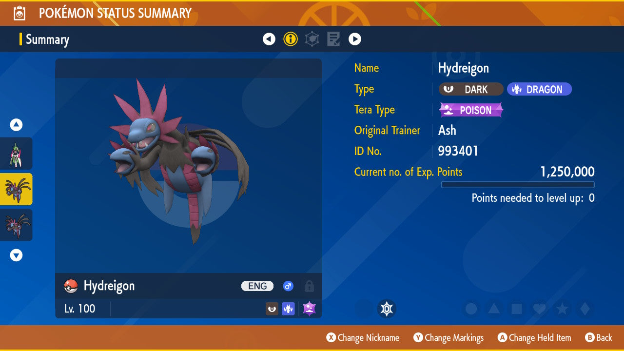 Hydreigon Unrivaled Tera Raid Event Mightiest Mark 6IV Pokémon Scarlet Violet