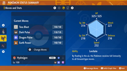 Hydreigon Unrivaled Tera Raid Event Mightiest Mark 6IV Pokémon Scarlet Violet