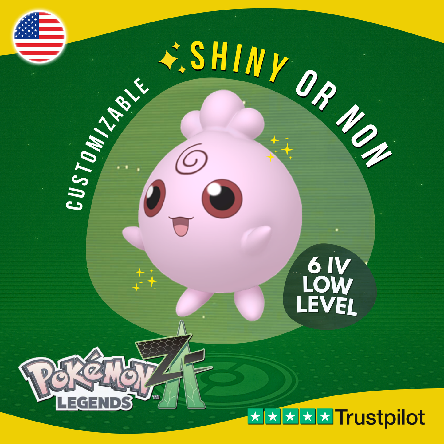Igglybuff Shiny or Non ✨ 6 IV Pokémon Legends Z-A Competitive Customizable ZA Z A