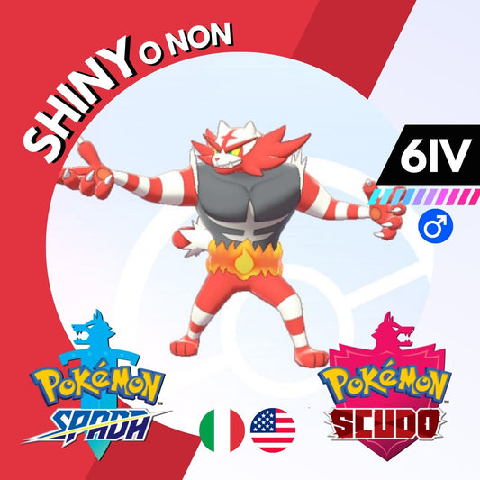 Incineroar Shiny o Non 6 IV Competitivo Legit Pokemon Spada Scudo Sword Shield