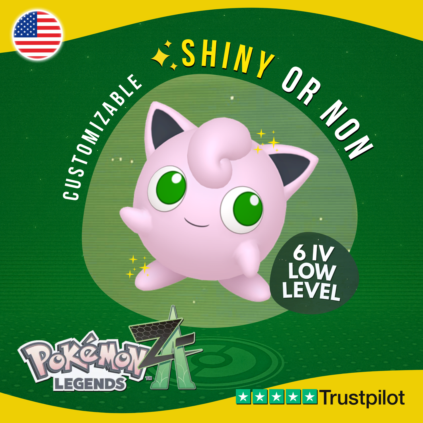 Jigglypuff Shiny or Non ✨6IV Pokémon Legends Z-A Competitive Customizable ZA Z A