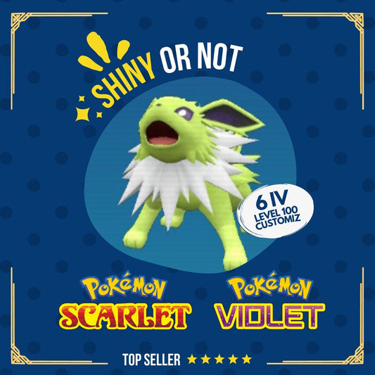 Jolteon Shiny or Non ✨ 6 IV Competitive Customizable Pokémon Scarlet Violet by Shiny Living Dex | Shiny Living Dex