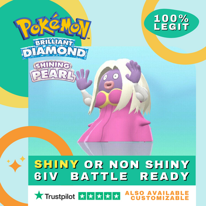 Jynx Shiny ✨ or Non Shiny Pokémon Brilliant Diamond Shining Pearl Battle Ready 6 IV Competitive 100% Legit Level 100 Customizable Custom OT by Shiny Living Dex | Shiny Living Dex