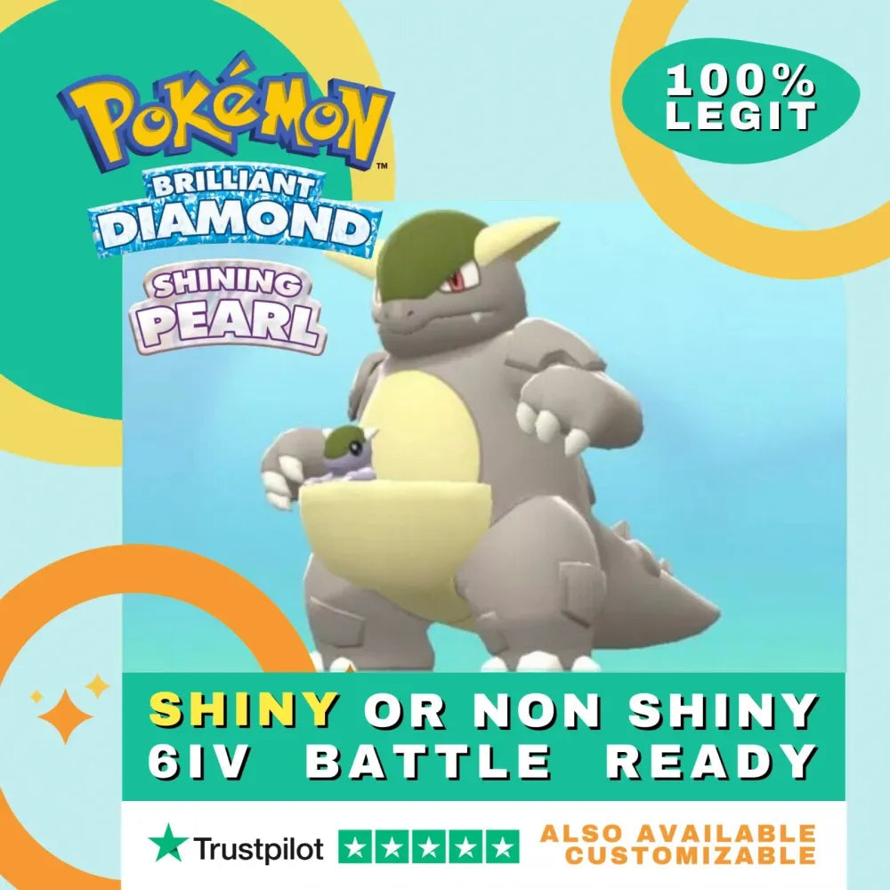 Kangaskhan Shiny ✨ or Non Shiny Pokémon Brilliant Diamond Shining Pearl Battle Ready 6 IV Competitive 100% Legit Level 100 Customizable Custom OT by Shiny Living Dex | Shiny Living Dex