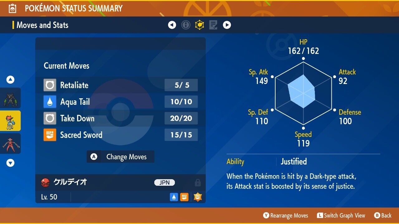 Keldeo Event Get Mythical 241122 Japanese Untouched IV Pokémon Scarlet Violet