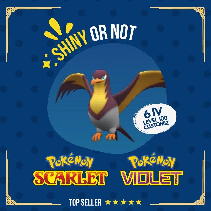 Kilowattrel Shiny or Non ✨ 6 IV Competitive Customizable Pokémon Scarlet Violet by Shiny Living Dex | Shiny Living Dex